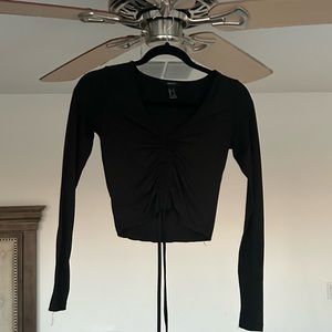 Black forever 21 adjustable crop top